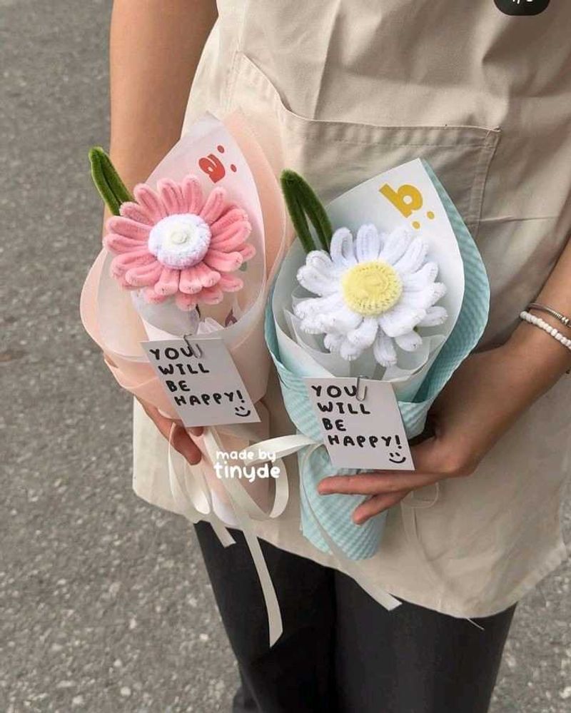 Handmade Crocheted Flower Bouquets