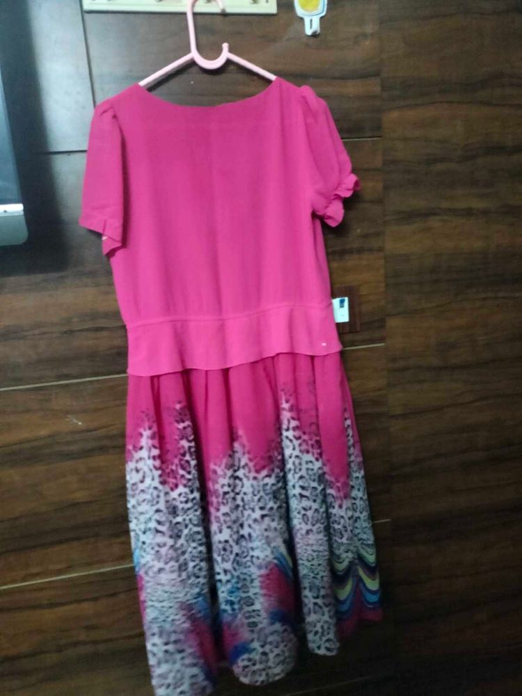 Vibrant Pink Printed Dress