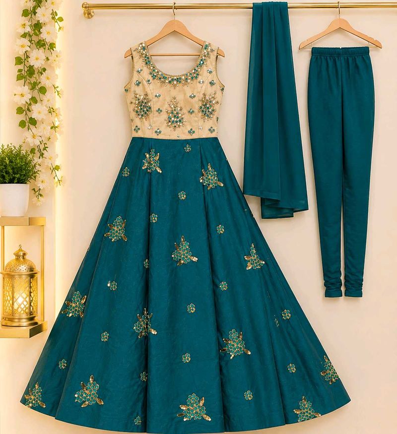 Elegant Teal Kurta Set with Dupatta