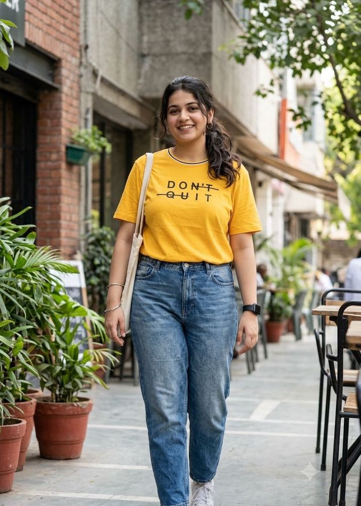 Yellow "Don't Quit" Graphic Tee