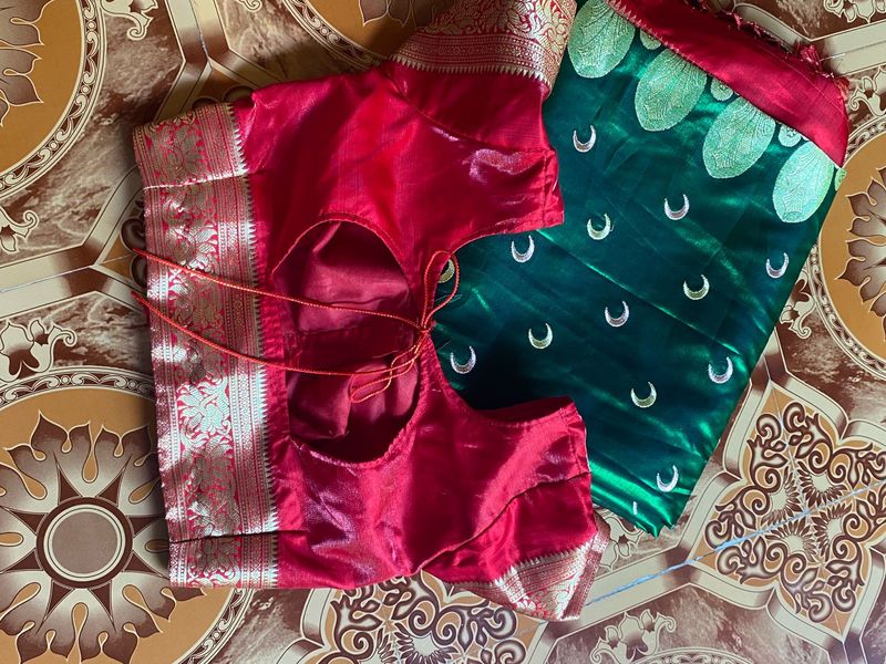Vibrant Red green festival, beautiful saree