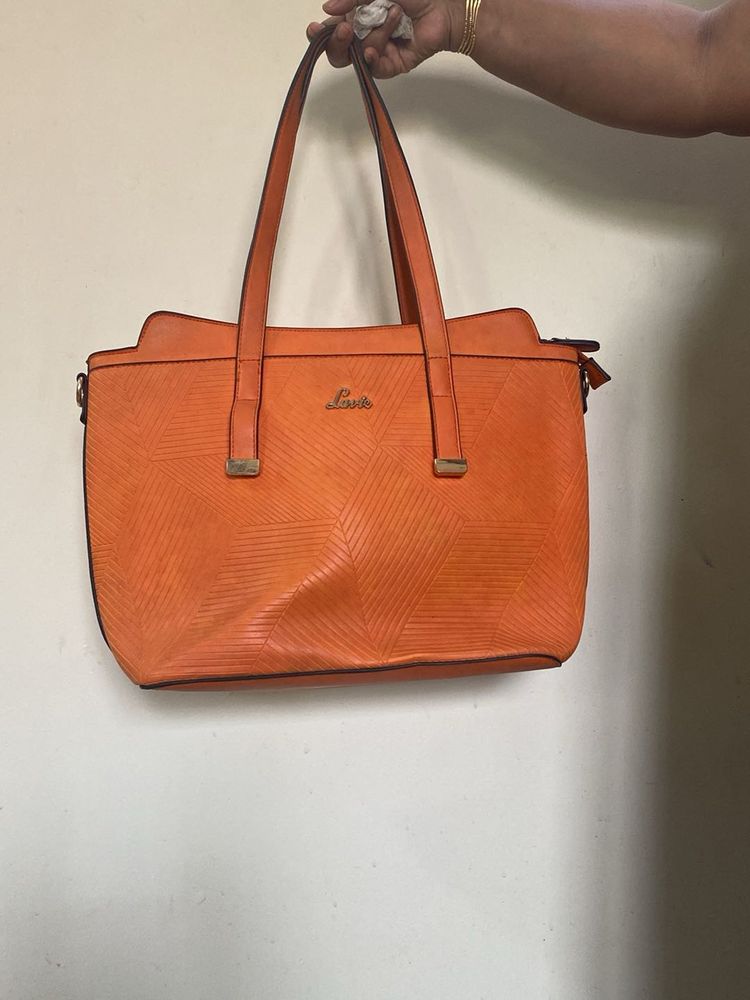 Chic Orange Textured Tote Bag