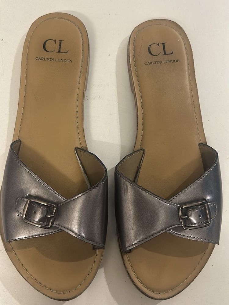 Carlton London Metallic Buckle Sandals