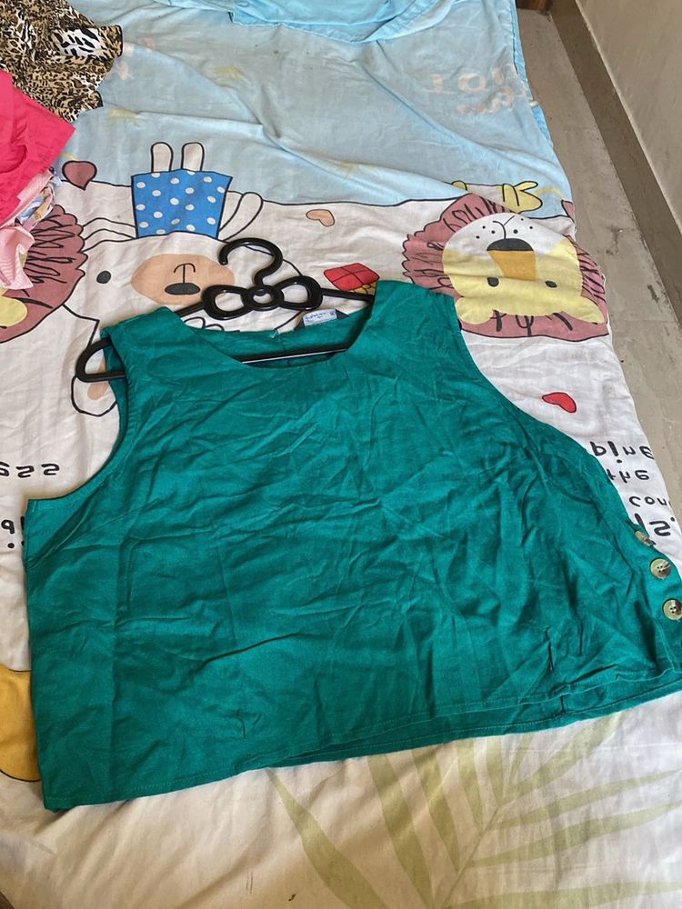 Teal Sleeveless Tunic Top