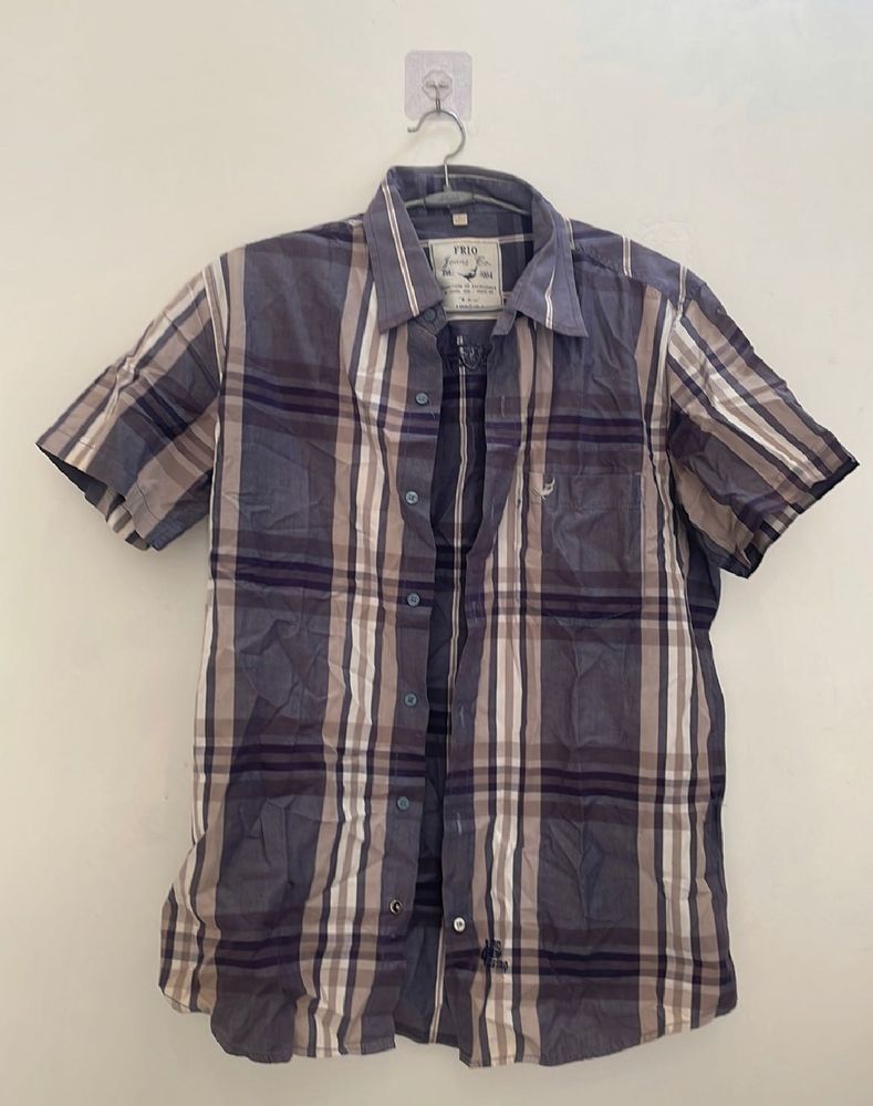 FRED Plaid Button-Down Shirt - Size M