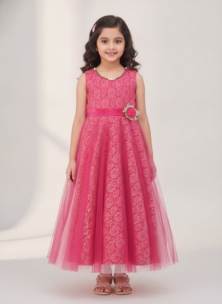 Elegant Pink Girls' Party Dress