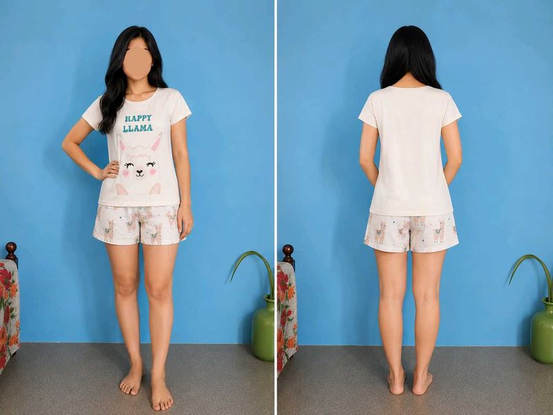 Cute Llama Pajama Set (tshirt+ shorts)