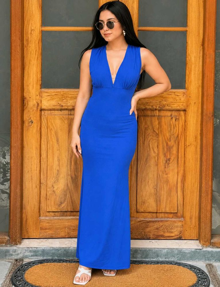 Bodycon Blue Maxi Dress