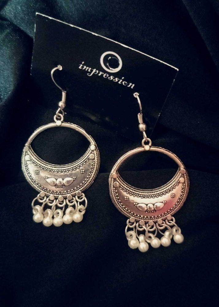 Silver Tone Dangle Earrings