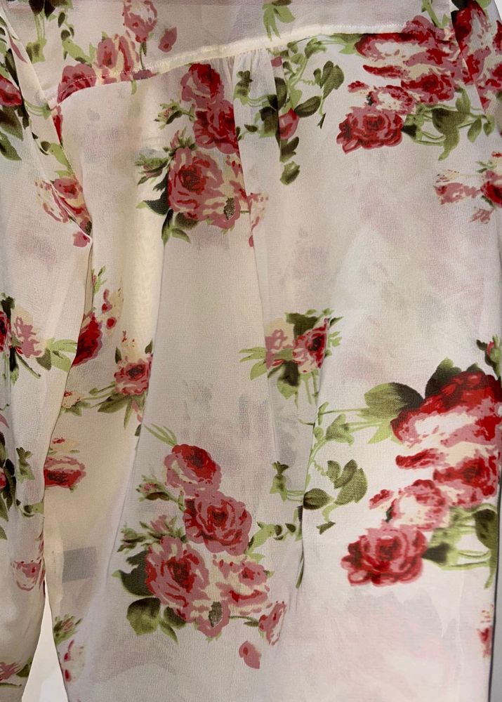 Floral Print Sheer Shirt