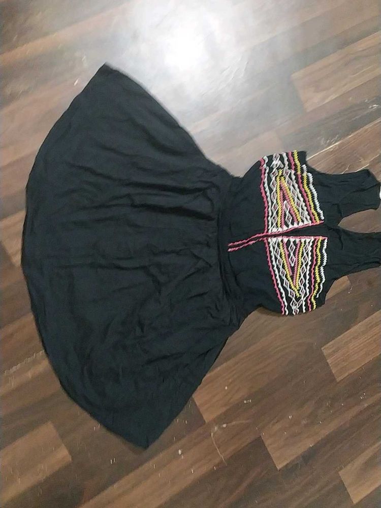 Black Embroidered Dress