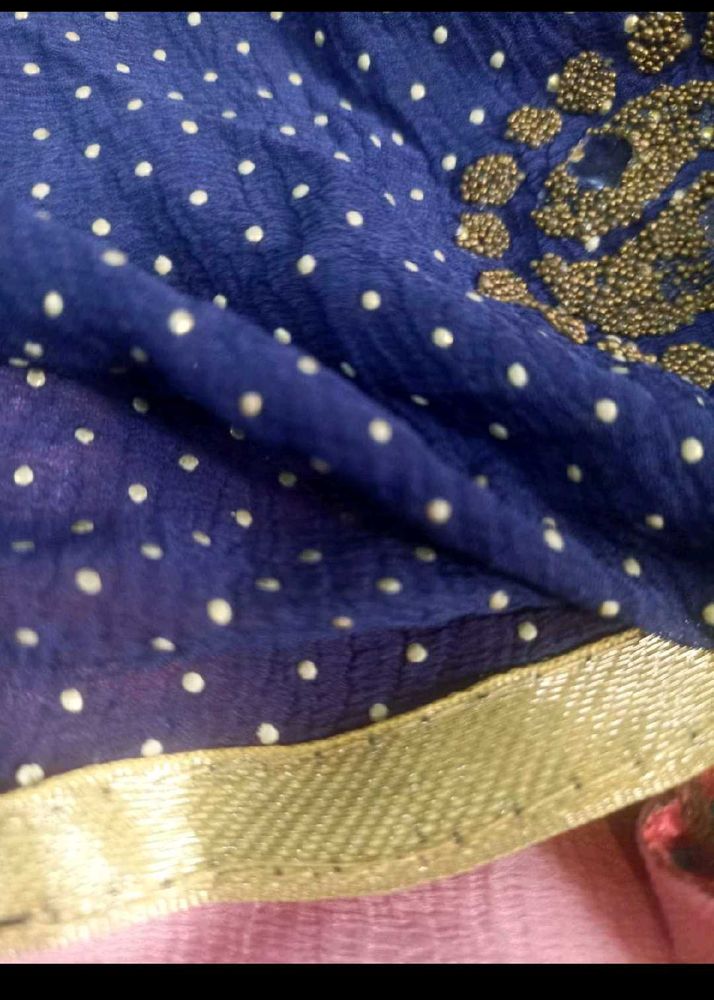 Designer Blue dupatta with Embellishments