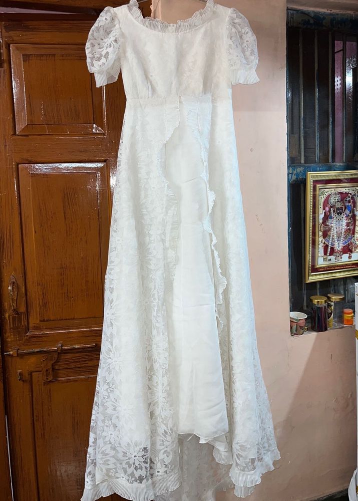 Elegant White Lace Maxi Dress