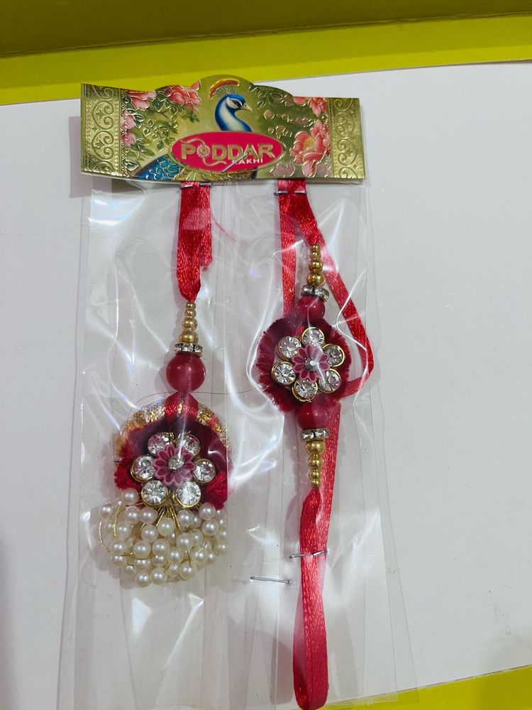 Beautiful Rakhi Set with Pearls 1 pair for 199