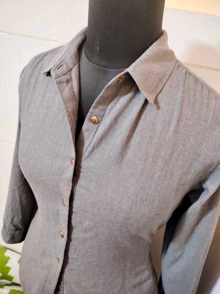 Classic Gray Button-Up Shirt
