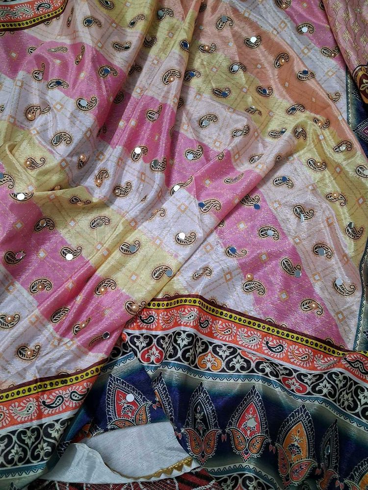 Beautiful Printed duptta  with Mirror Work