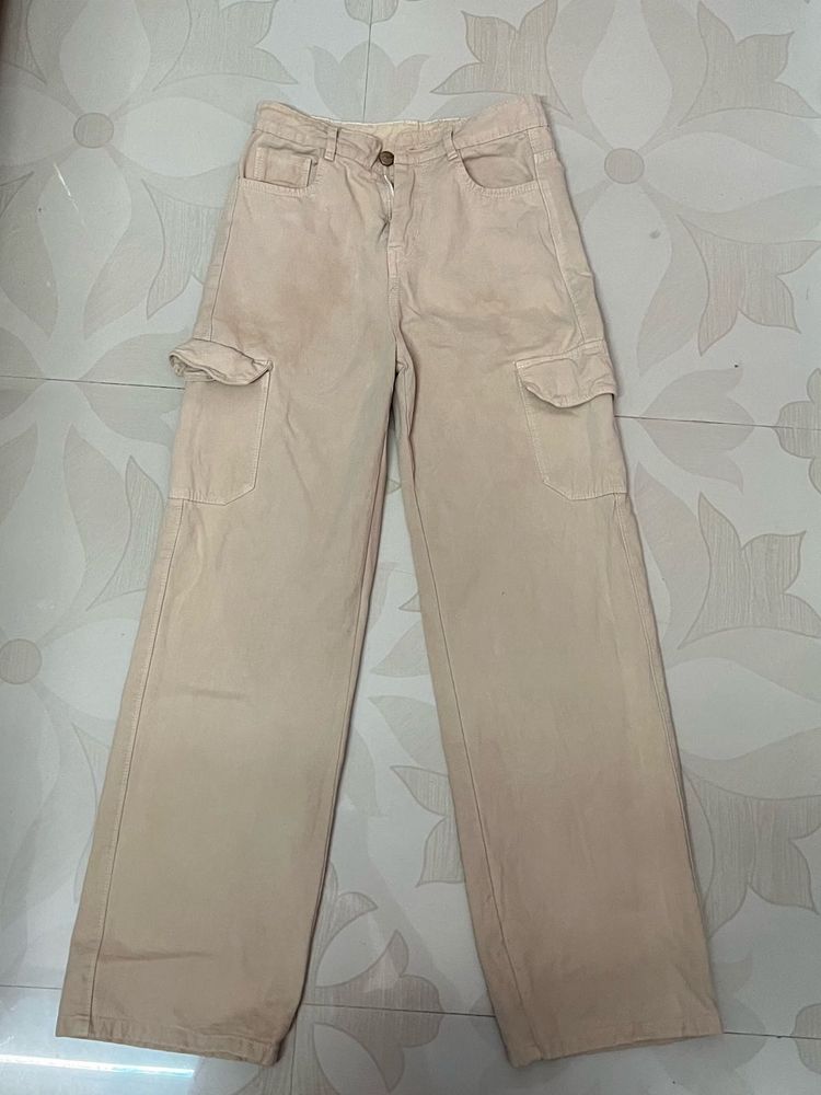 Beige Cargo Pants
