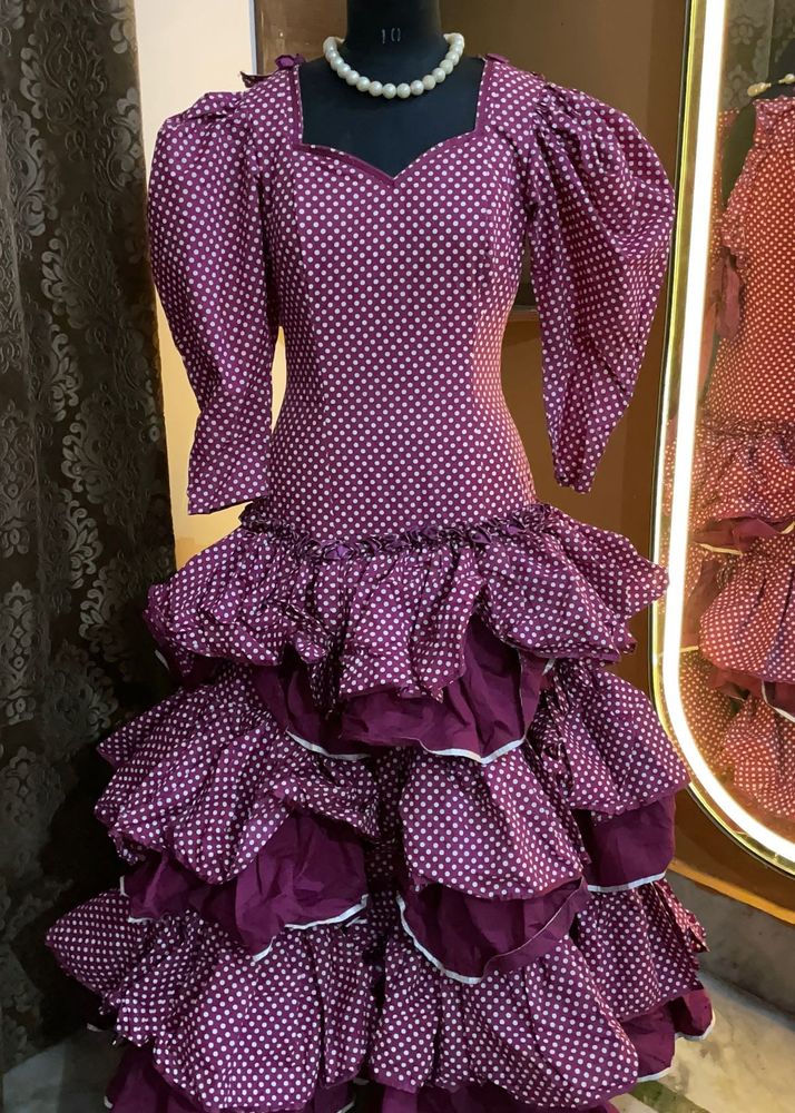 Purple Polka Dot vintage y2k Gown dress