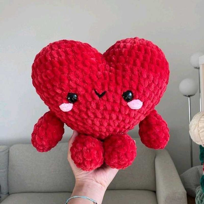 Handmade Crochet Heart Plush Toy