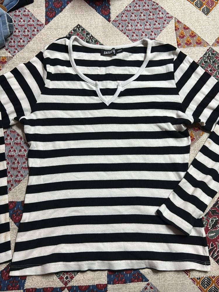 Ribbed Stripped Tee