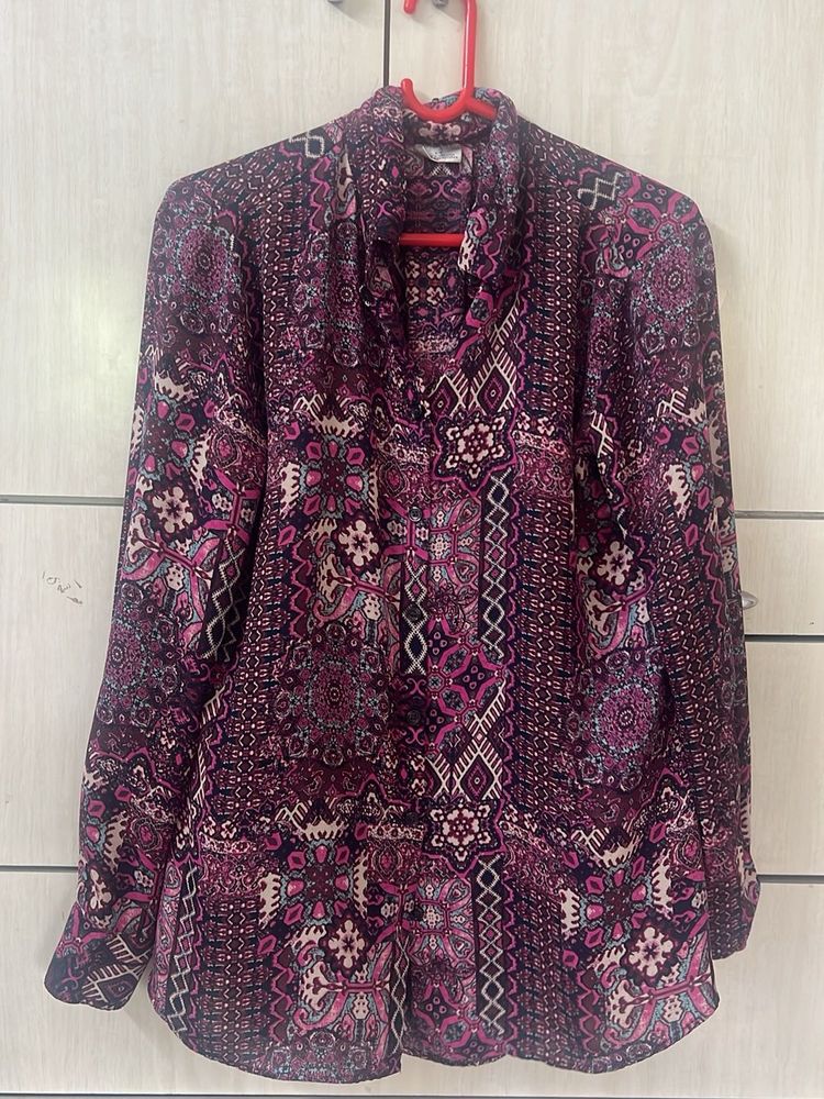 Boho Print Button-Up Tunic