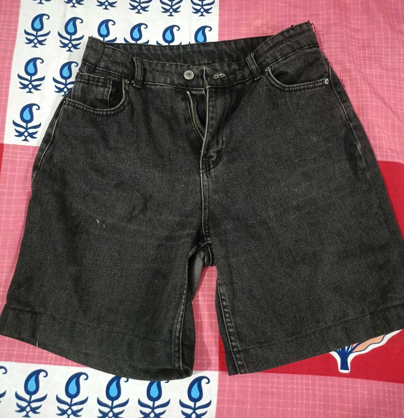 Black Denim Shorts
