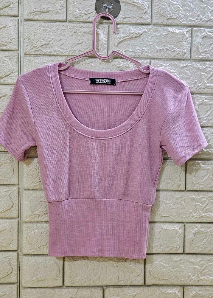 Hypnotic Korean Ribbed Crop Top – Short Sleeve