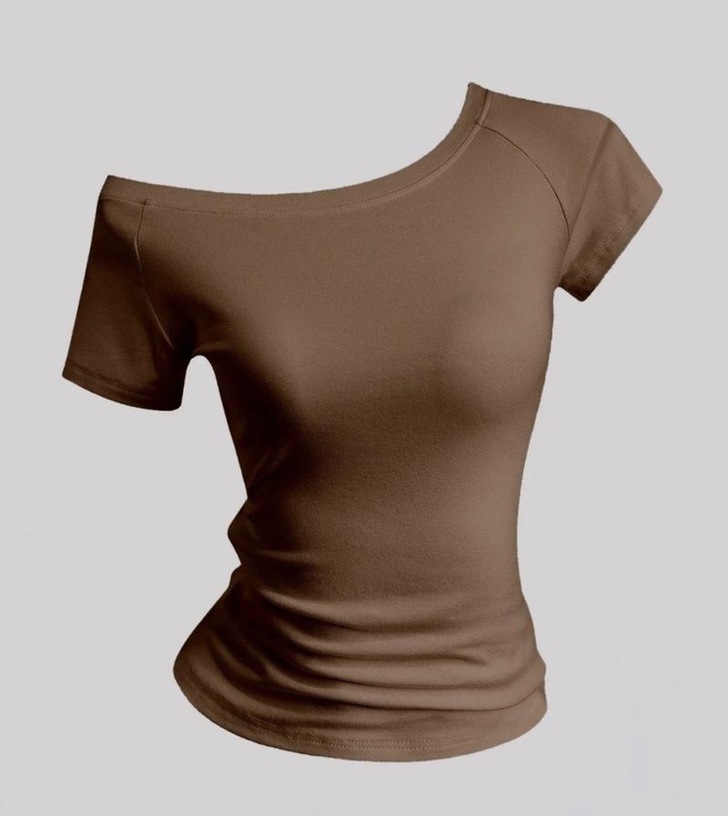 Chic Off-Shoulder Brown Top