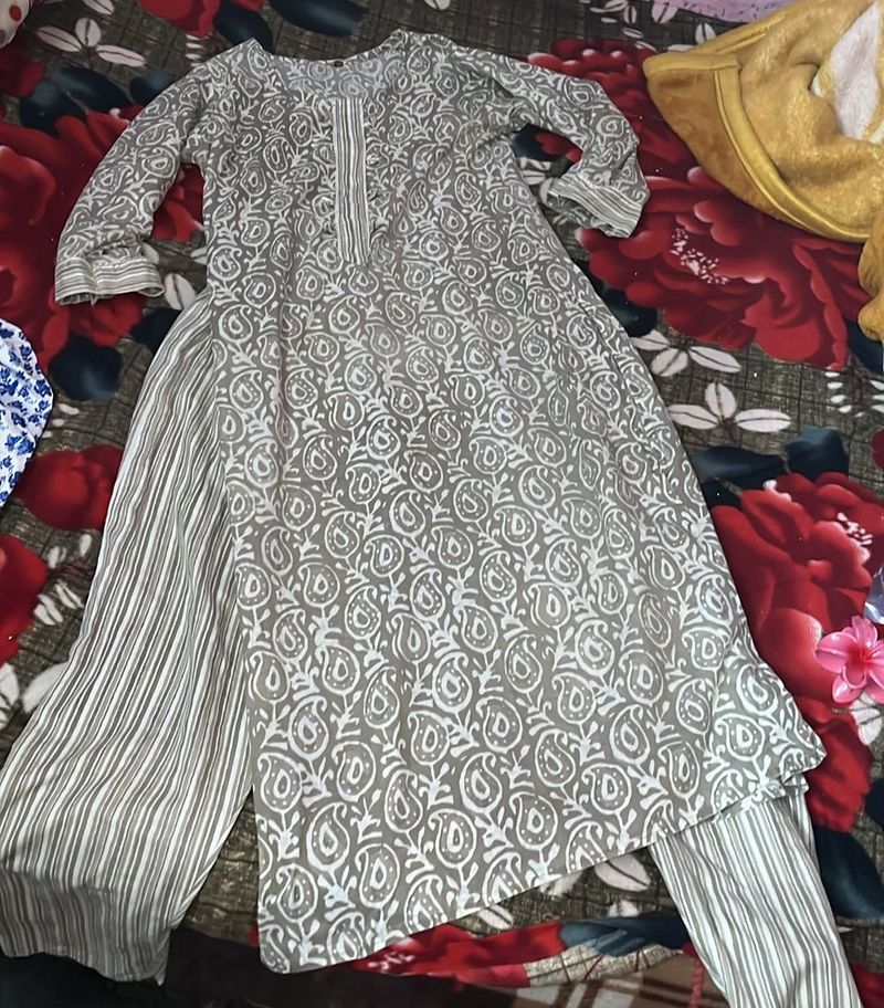 Elegant Printed Kurta with Palazzo Set