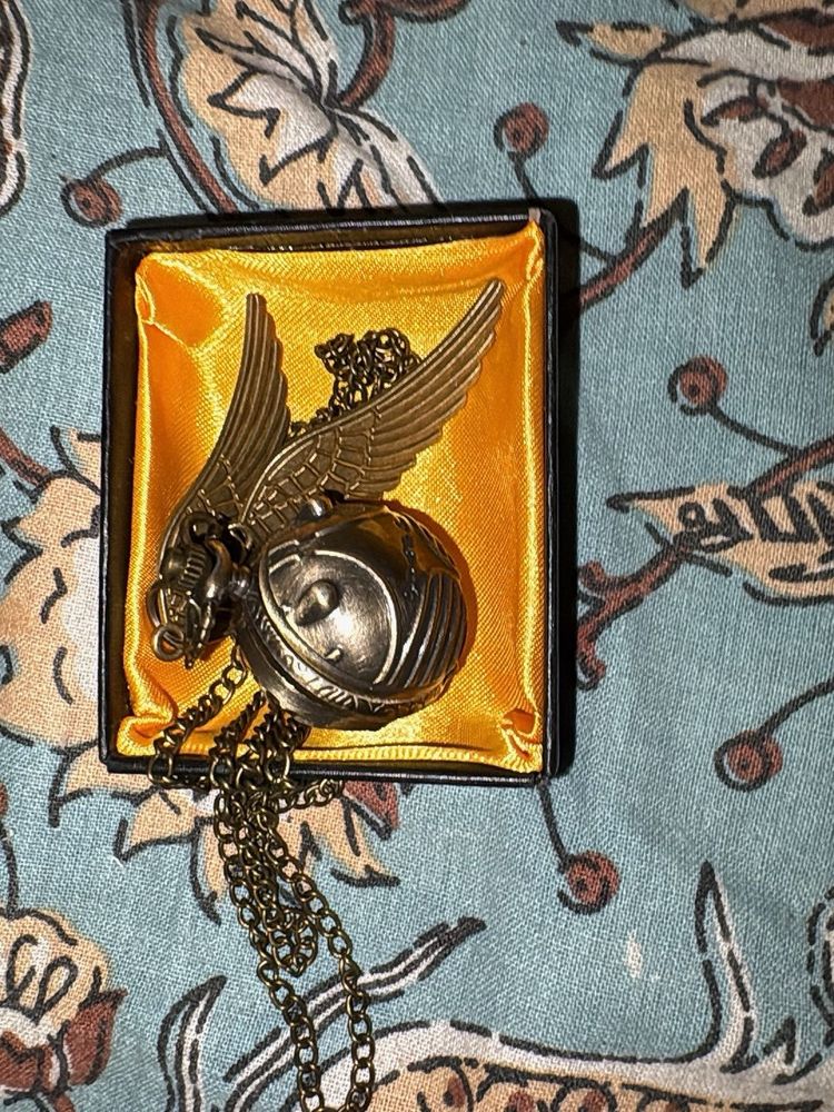 Golden Winged Snitch Pendant Necklace