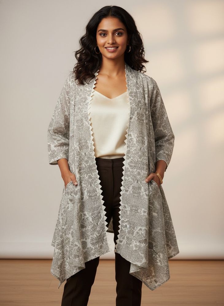 Designer Ethnic brownish Floral Shrug