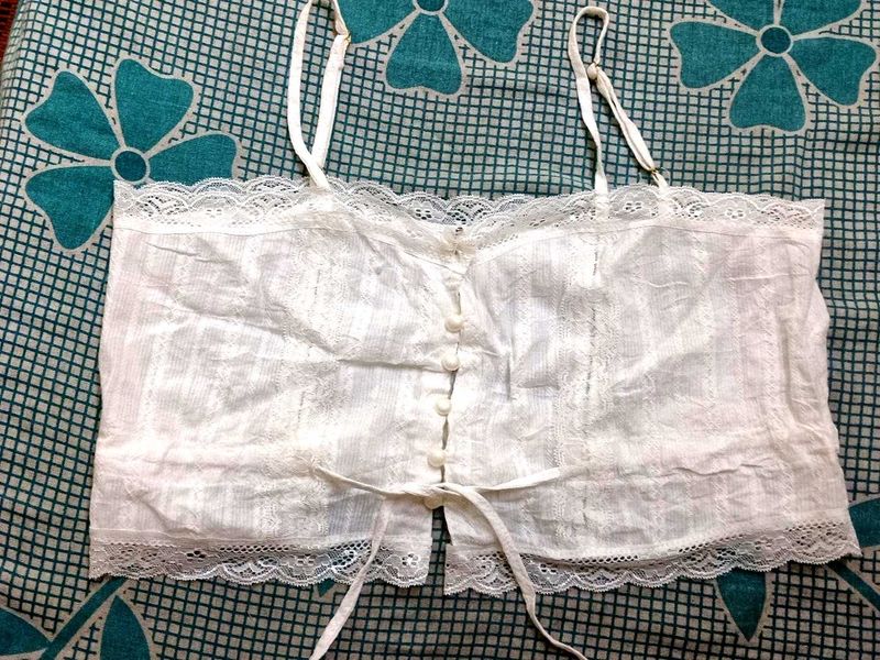 White Lace Trim Camisole Top