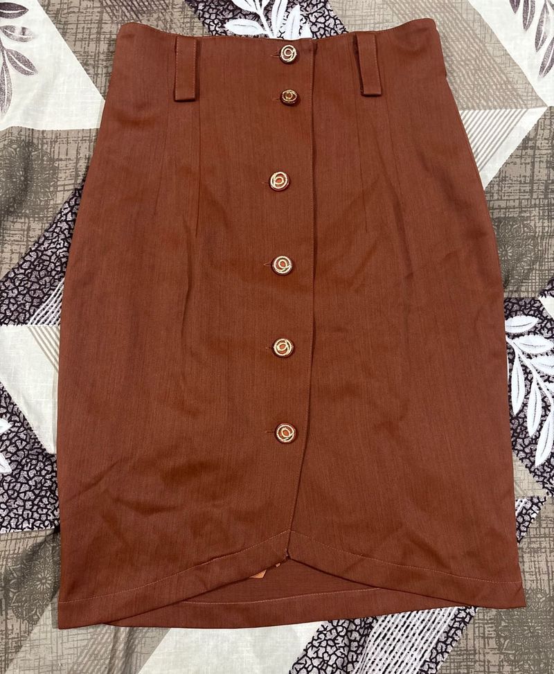 Rust Fitted skirt