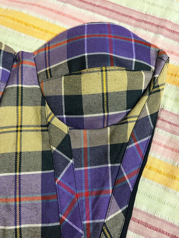 Purple Plaid Corset Top
