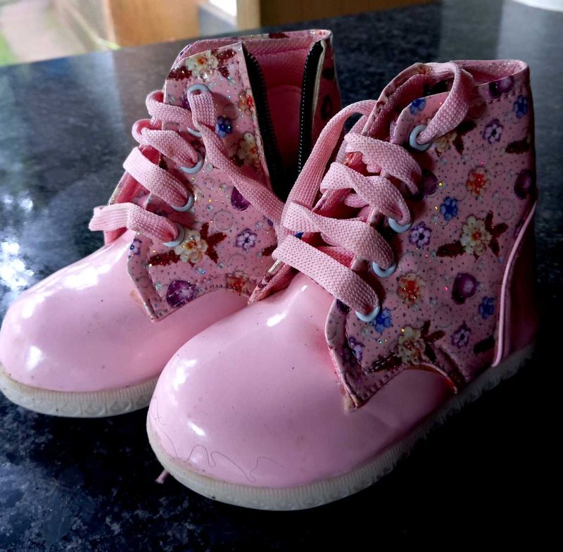 Cute Floral Pink Boots