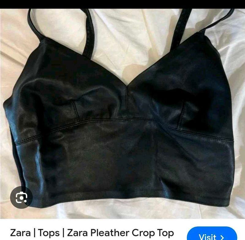 Zara Leather Crop Top with shorts 👍