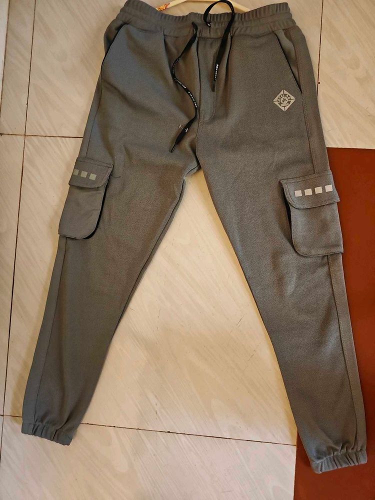 Men's Grey Cargo Sweatpants
