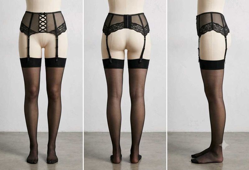 Lace Garter Belt &amp; Stockings Set(1400)
