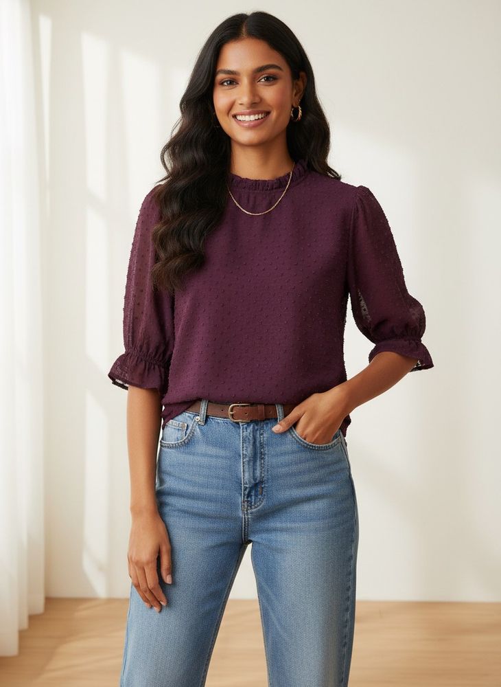 FIG Elegant Ruffled Top