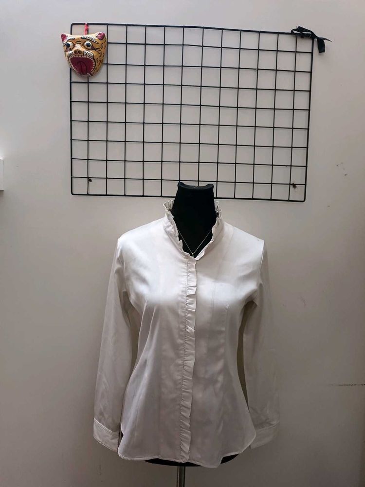 silk ruffle shoujo korean shirt ⁠*⁠.⁠✧
