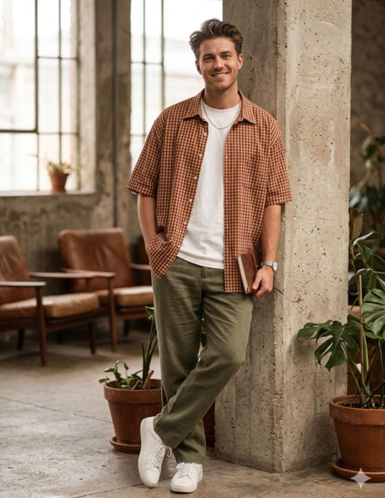Men's Casual Checked Shirt