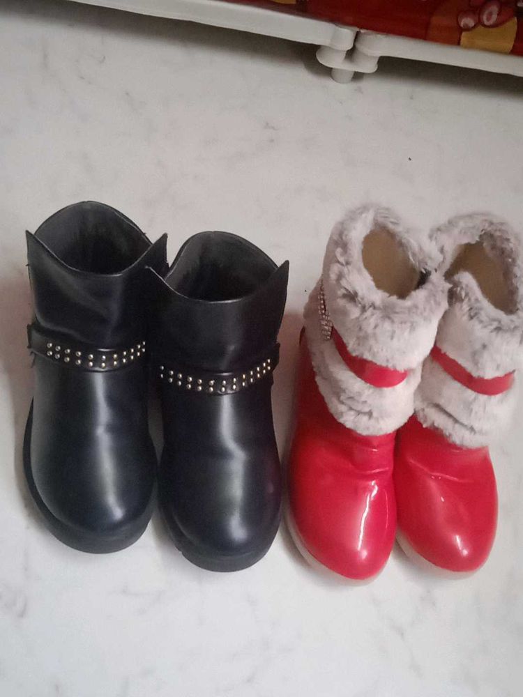 Stylish Black &amp; Red Boots combo fixed price