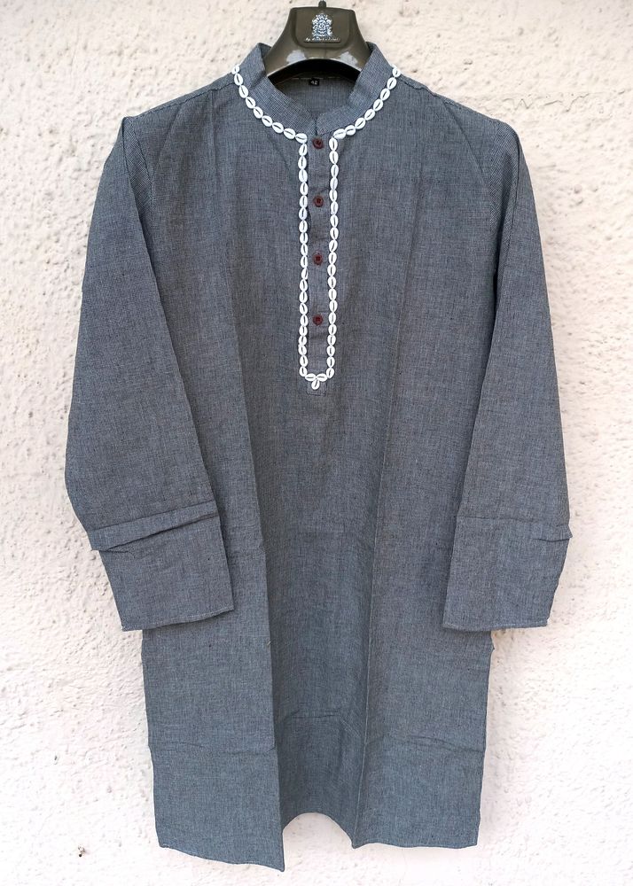 Black And White Small Checks Kurta