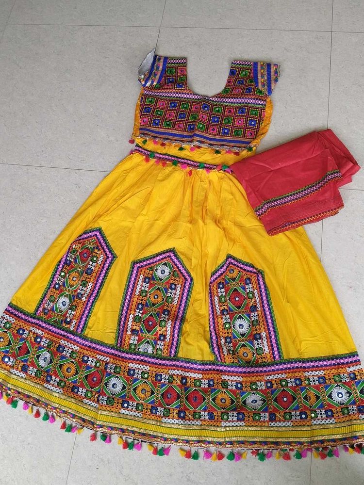 Embroidered Yellow Lehenga Choli Set
