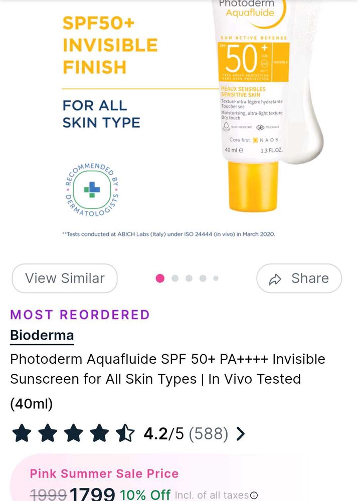 Bioderma SPF 50+ Invisible Sunscreen
