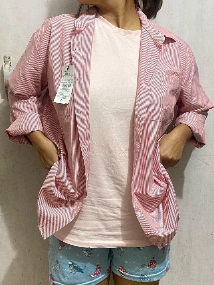 Striped Pink Oversized Shirt