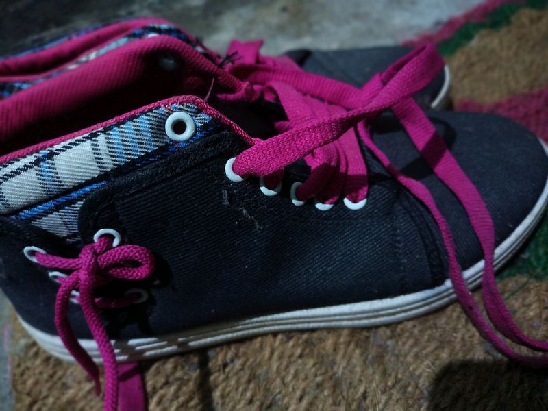 Pink Laced Sneakers