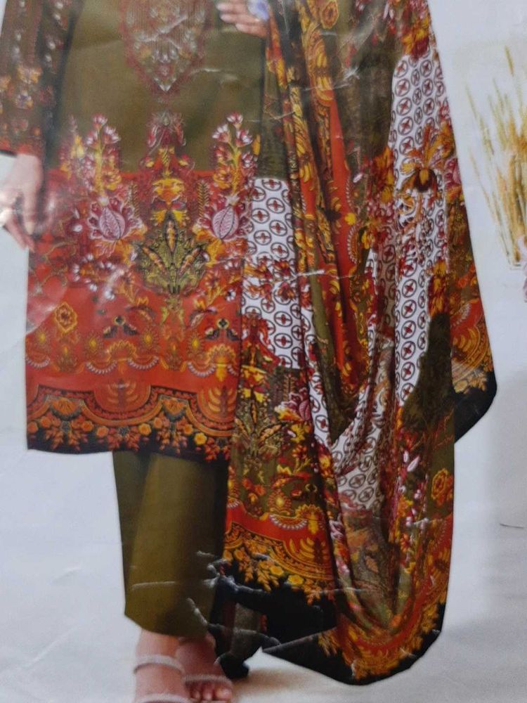 Embroidered unstitched kurta suit material
