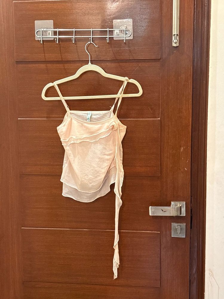 Sheer Ruffle Camisole Top