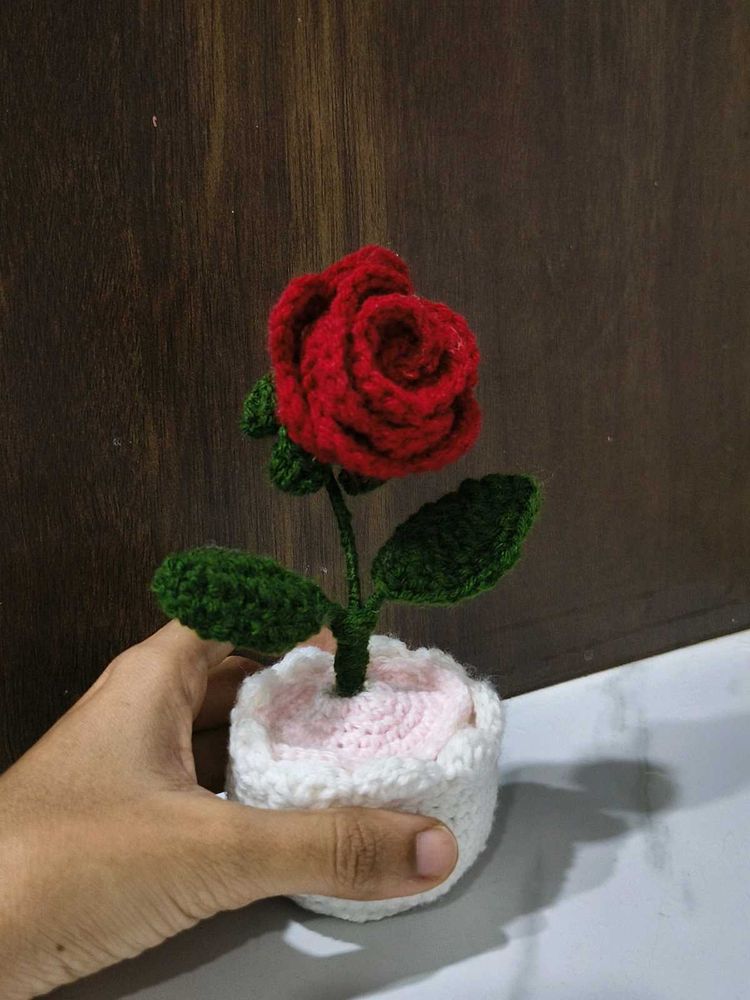 Crochet Rose Plant